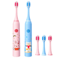 Brilu, escova de dentes sônica infantil rosa e azul com cabeças extras