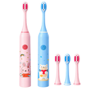 Brilu, escova de dentes sônica infantil rosa e azul com cabeças extras