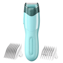 Plumi, máquina de cortar cabelo infantil verde-água com dois pentes-guia